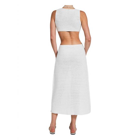 NEW DEVON WINDSOR sonya crochet cutout dress in off white - Picture 2 of 3